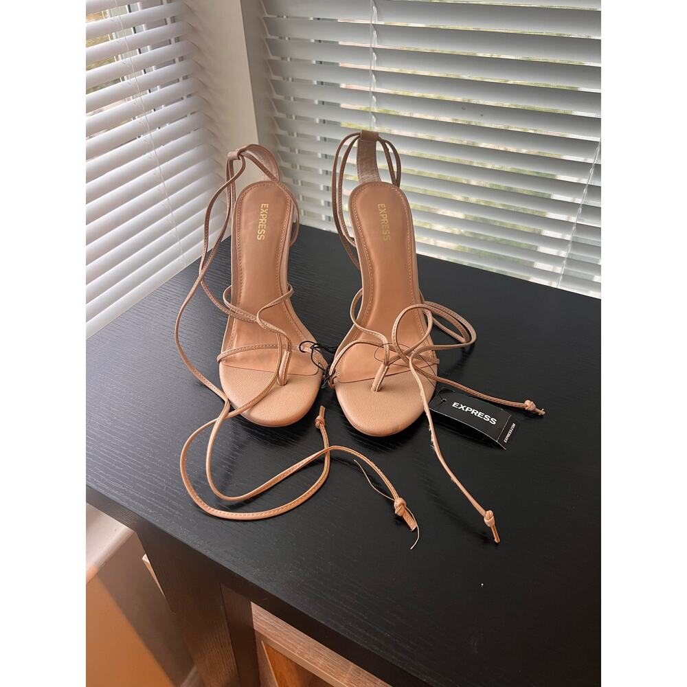 nude strappy heels by express NWT